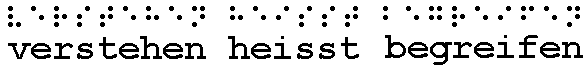 Schriftprobe mit dem Text: verstehen heisst begreifen